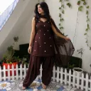 RUHANI Chocolate Brown Farshi Set